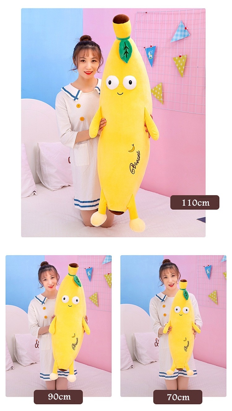 Plush Toy Cartoon Big Eyes Banana Plush Toy Pillow Kawaii Doll Doll Child Gift Girl Sleeping Pillow Decoration Kids Toys