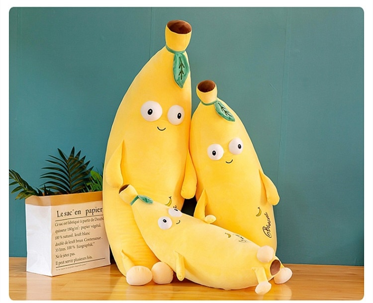 Plush Toy Cartoon Big Eyes Banana Plush Toy Pillow Kawaii Doll Doll Child Gift Girl Sleeping Pillow Decoration Kids Toys