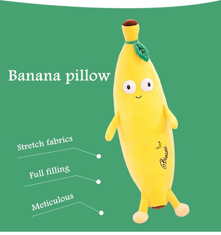 Plush Toy Cartoon Big Eyes Banana Plush Toy Pillow Kawaii Doll Doll Child Gift Girl Sleeping Pillow Decoration Kids Toys