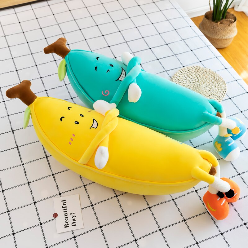 80/100cm Giant Soft Cartoon Banana pillow Plush Toys Stuffed Fruit Cushion Pillow Creative Girls Valentine's Gift Plush Toy Doll