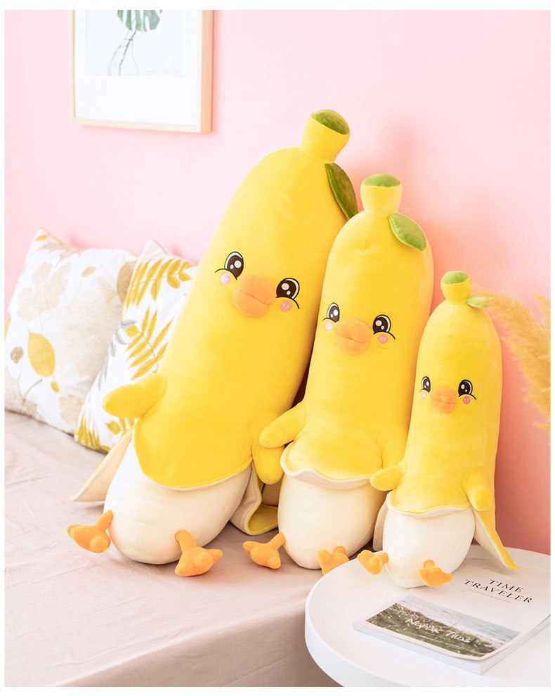 50-80cm Cartoon Banana Plush Pillow Kids Plush Animals Duck Doll Cute Plushie Toys Children Gift Sofa Cushion Soft Down Cotton