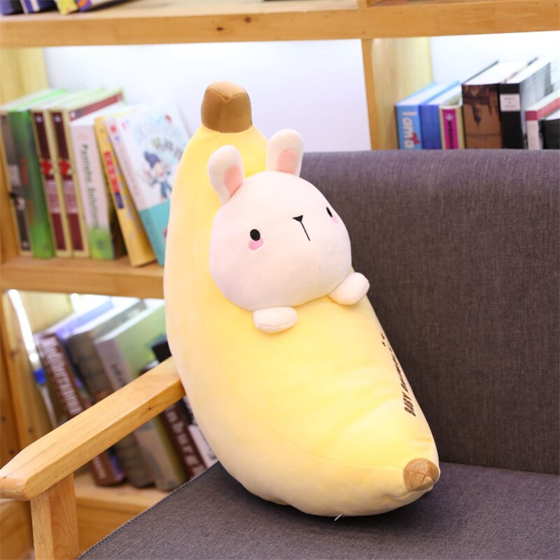 Lmitation Banana Stuffed Toy Creative Transformation Dinosaur Rabbit Pig Sheep Long Pillow Children Doll Birthday Present
