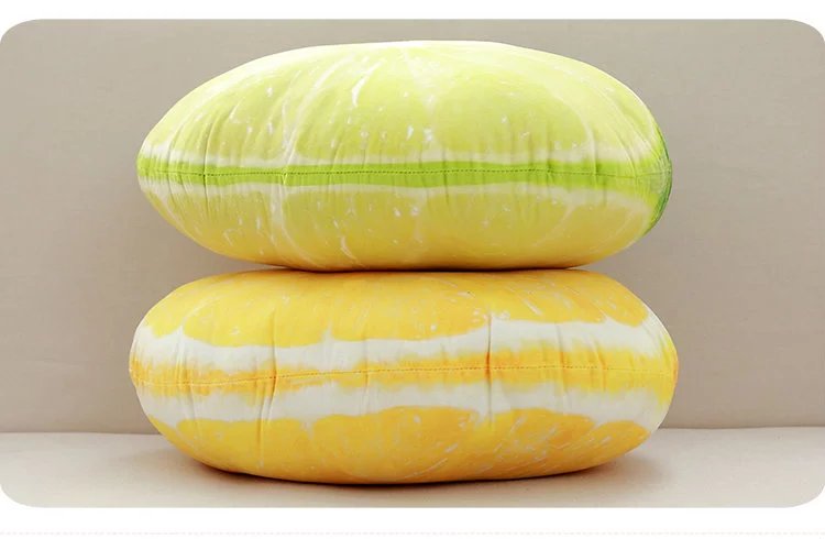 Lovely Soft Fruits Lemon Cushion Pillow Office Home Sofa Cotton Cushion Throw Pillow Stuffed Plush Toy for Kids and Friends