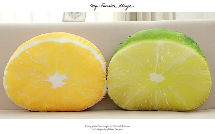 Lovely Soft Fruits Lemon Cushion Pillow Office Home Sofa Cotton Cushion Throw Pillow Stuffed Plush Toy for Kids and Friends