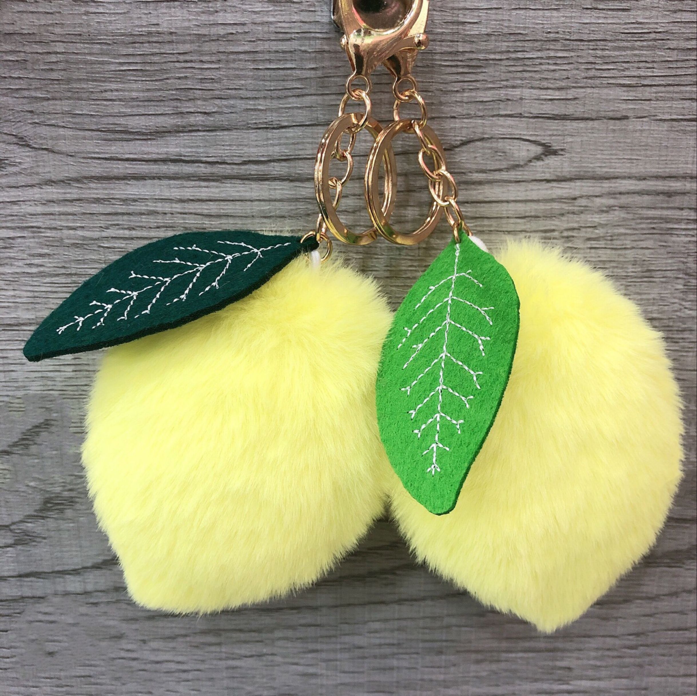 Creative fruit and lemon hair ball key chain pendant mango Plush luggage Pendant