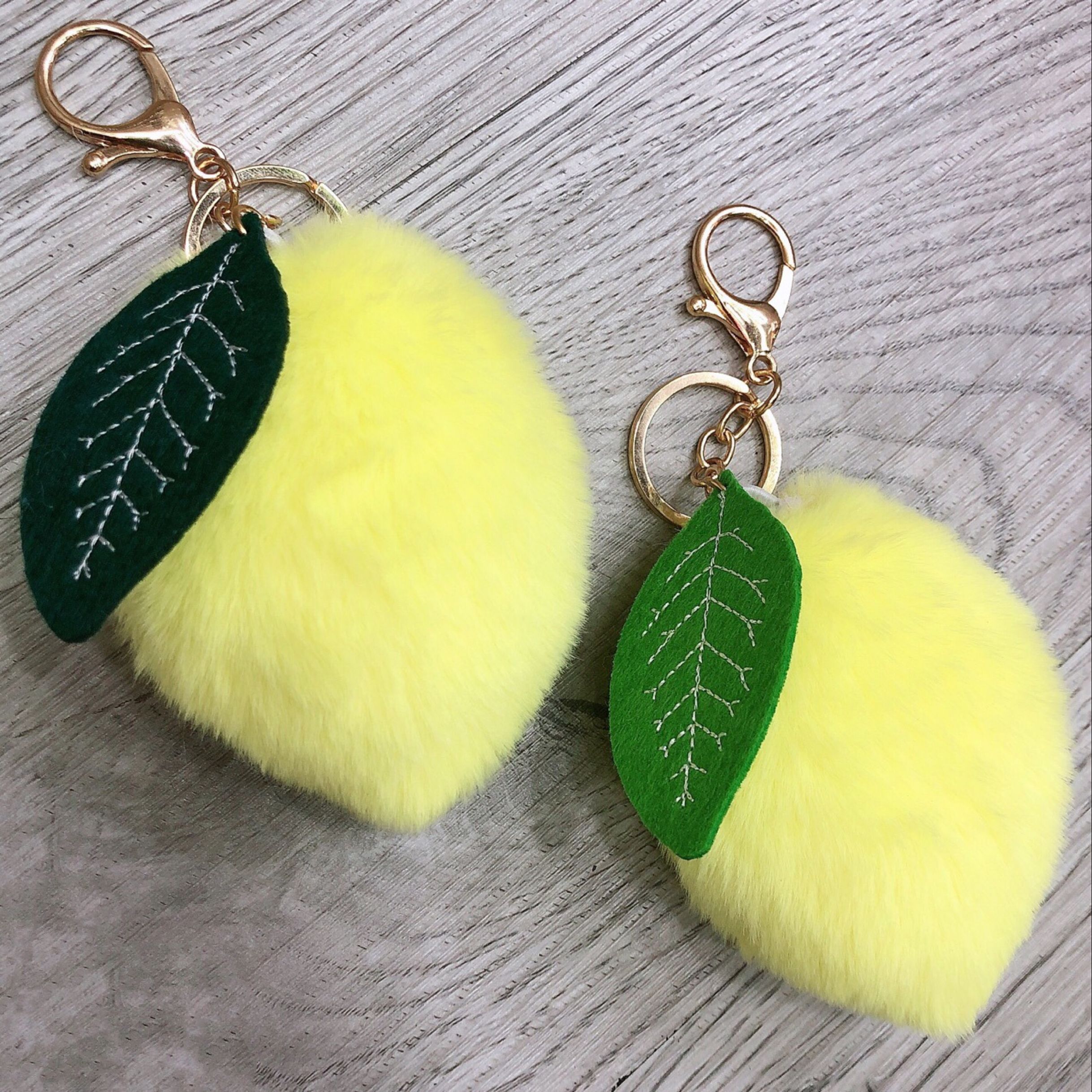 Creative fruit and lemon hair ball key chain pendant mango Plush luggage Pendant