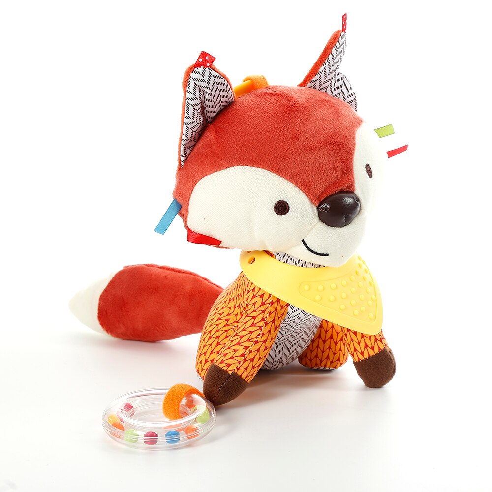 1PC Baby Cute Fox Rattles Infants Animal Stroller Car Toys Clip Lathe Hanging Seat & Stroller Toys Mobile Music Educational Toys