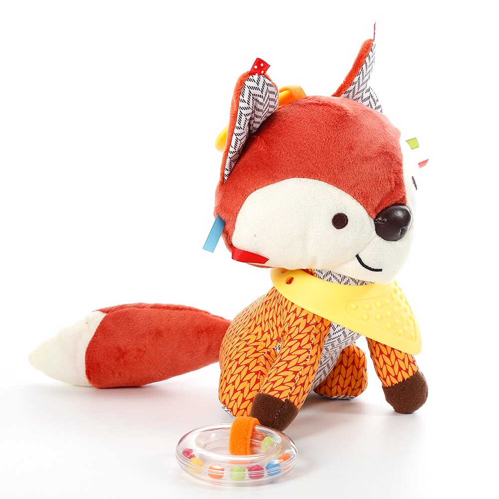 1PC Baby Cute Fox Rattles Infants Animal Stroller Car Toys Clip Lathe Hanging Seat & Stroller Toys Mobile Music Educational Toys