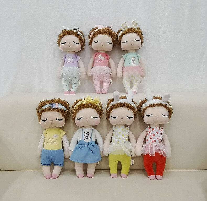 34CM Doll Stuffed Toys Girls Baby Curly Hair Beautiful Angela Cute Rabbit Soft Plush Animals For Kids Infants