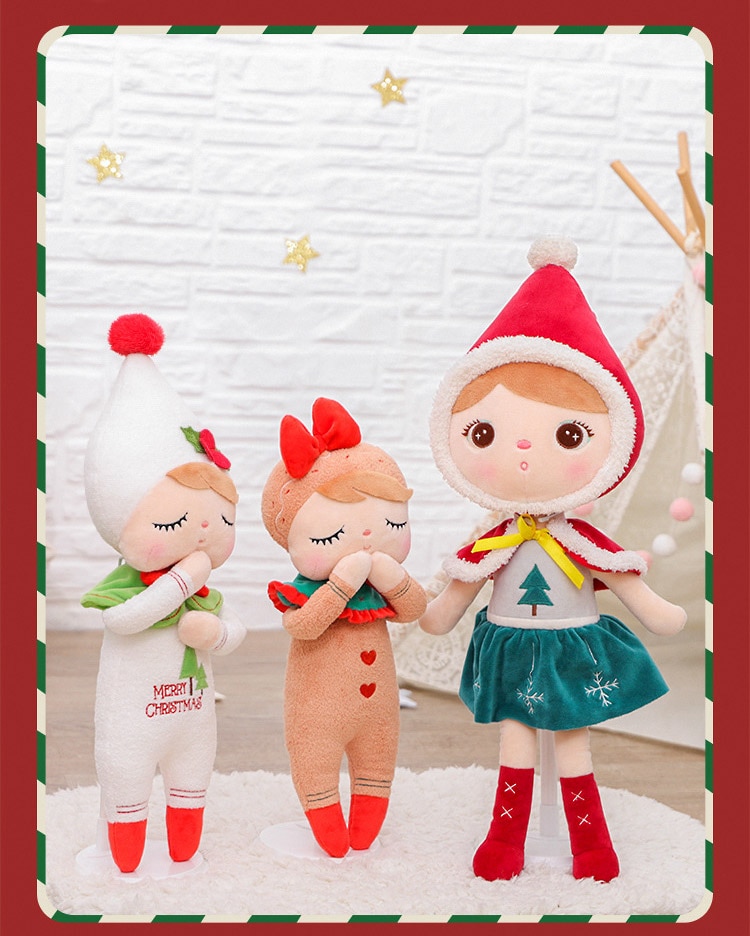 38CM Christmas Dolls Stuffed Toys Girls Baby Beautiful Keppel Soft Animal Kids Infants Cloth Doll Plush Toys