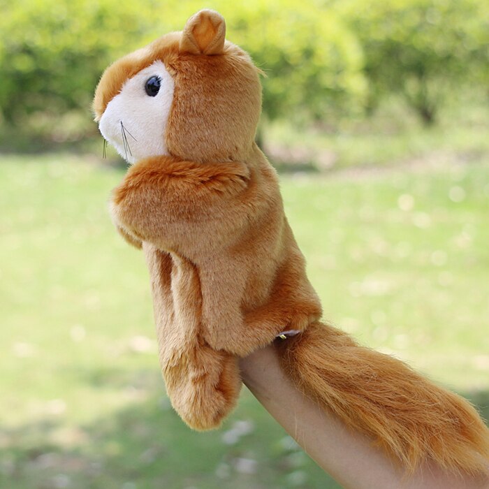 Hand Puppet Squirrel Stuffed Big Plush puppets Toys Doll Children Gift
