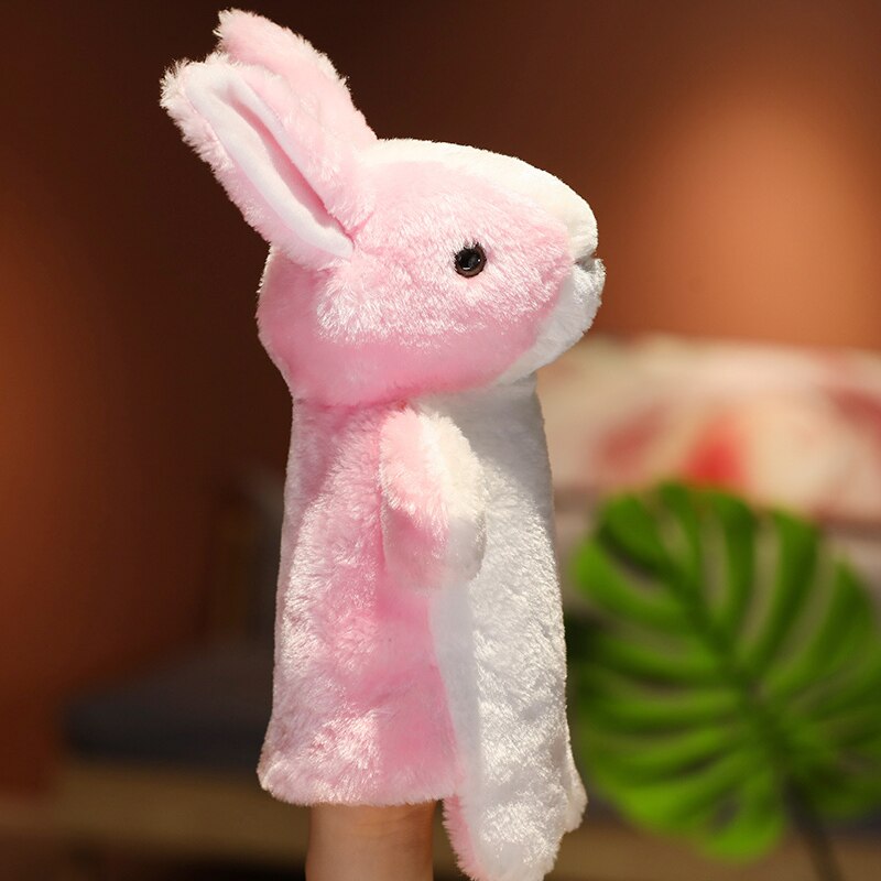 Lovely Animal Hand Puppets Pink Pig Rabbit Dog Bear Owl Frog Sheep Elephant Baby Kids Child Educational Soft Doll Plush Toy