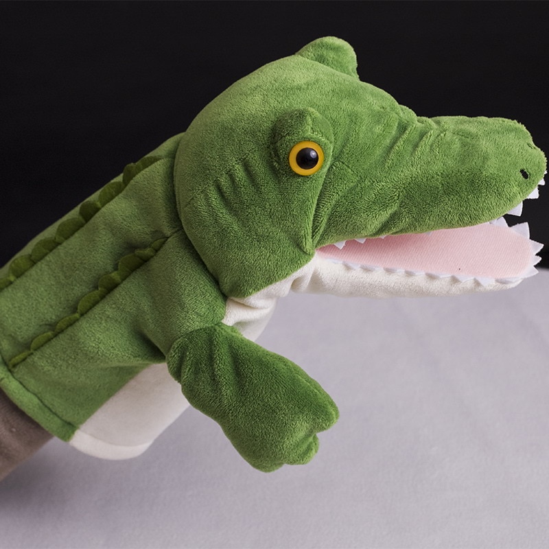 Animal Plush crocodile Alligator Hand Puppet Puppets Kids Cute Soft Toy Story Pretend Playing Dolls Gift For Children, 28CM
