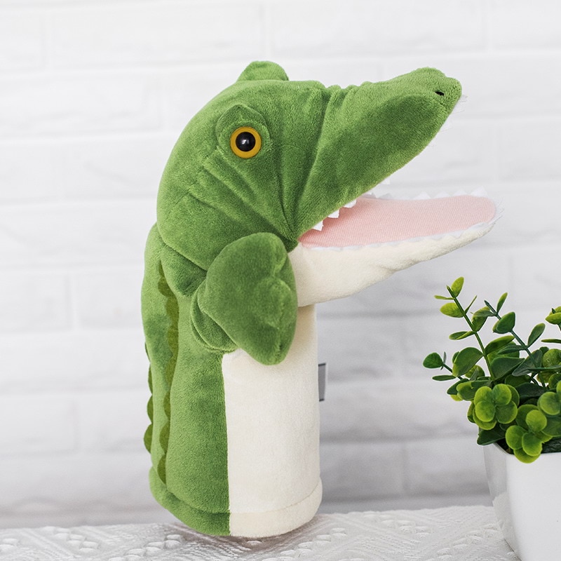 Animal Plush crocodile Alligator Hand Puppet Puppets Kids Cute Soft Toy Story Pretend Playing Dolls Gift For Children, 28CM