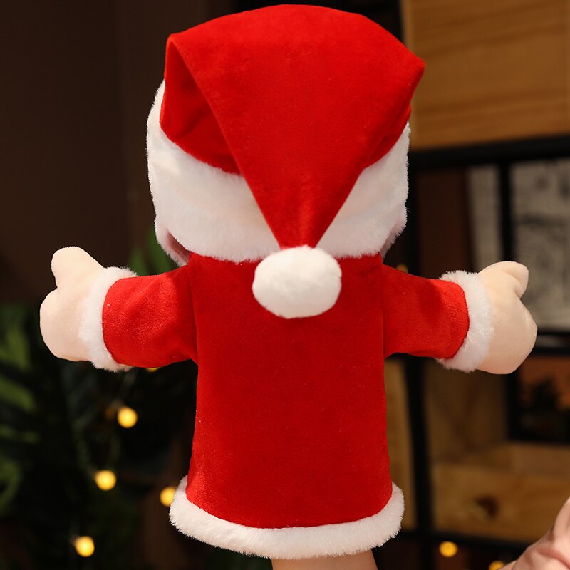 New Creative Christmas Gifts Santa Claus Moose Doll Plush Toy Hand puppet Toy for Children