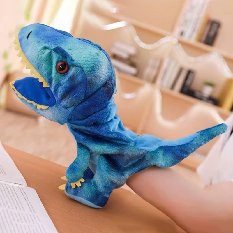 Simulation Cartoon Animal Dinosaur Hand Doll Puppet Glove Soft Stuffed Plush Toy Kids Gift