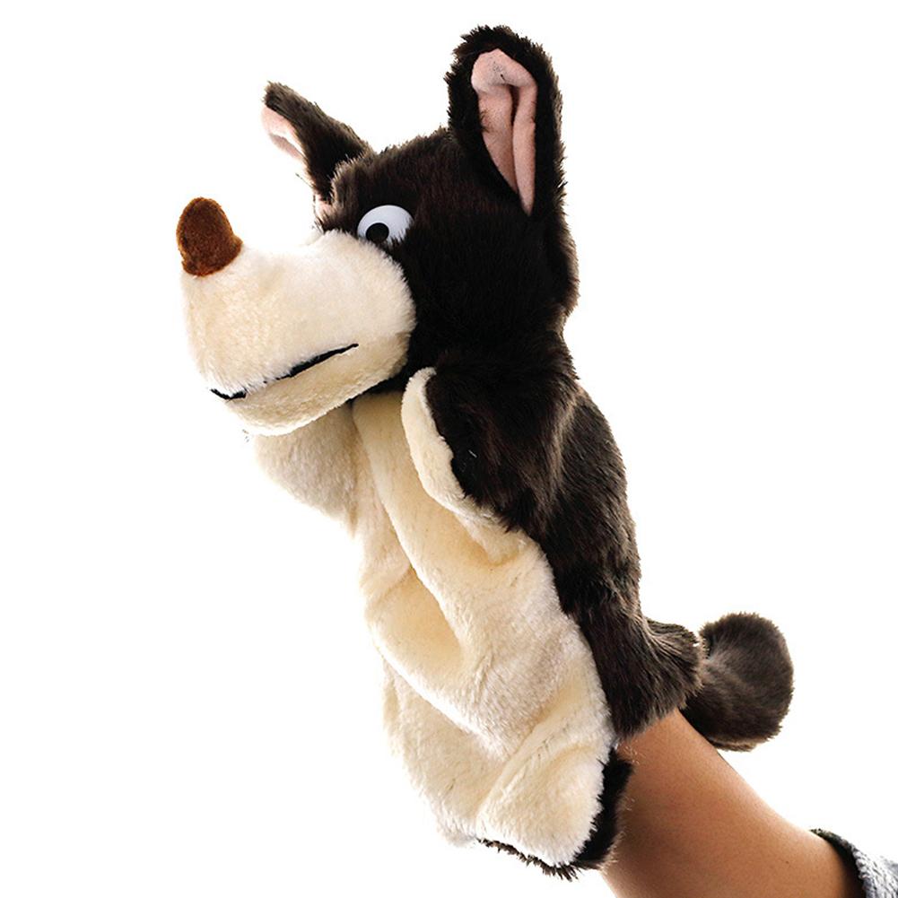 Cute Wolf Animal Plush Soft Doll Hand Puppet Storytelling Parent-Child Toy Gift Finger Puppets Hand Puppets Tell Story For Kids