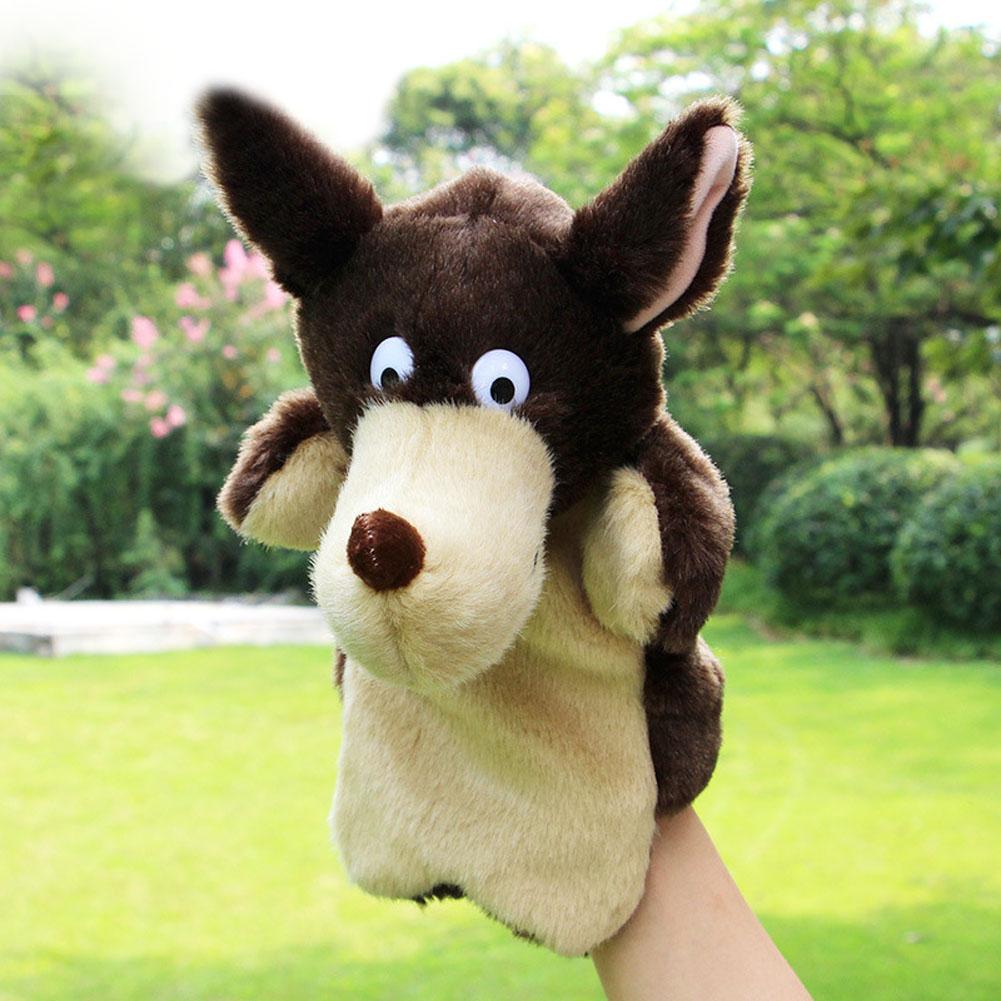 Children's Hand Puppet Toy Cute Animal Plush Soft Toy Wolf Shaped Story Play Game Doll Finger Toy Birthday Gift