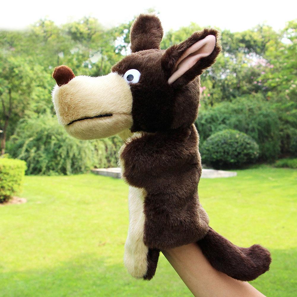 Children's Hand Puppet Toy Cute Animal Plush Soft Toy Wolf Shaped Story Play Game Doll Finger Toy Birthday Gift