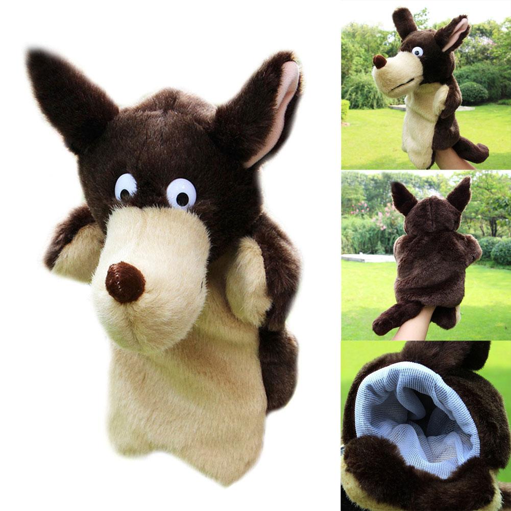 Children's Hand Puppet Toy Cute Animal Plush Soft Toy Wolf Shaped Story Play Game Doll Finger Toy Birthday Gift