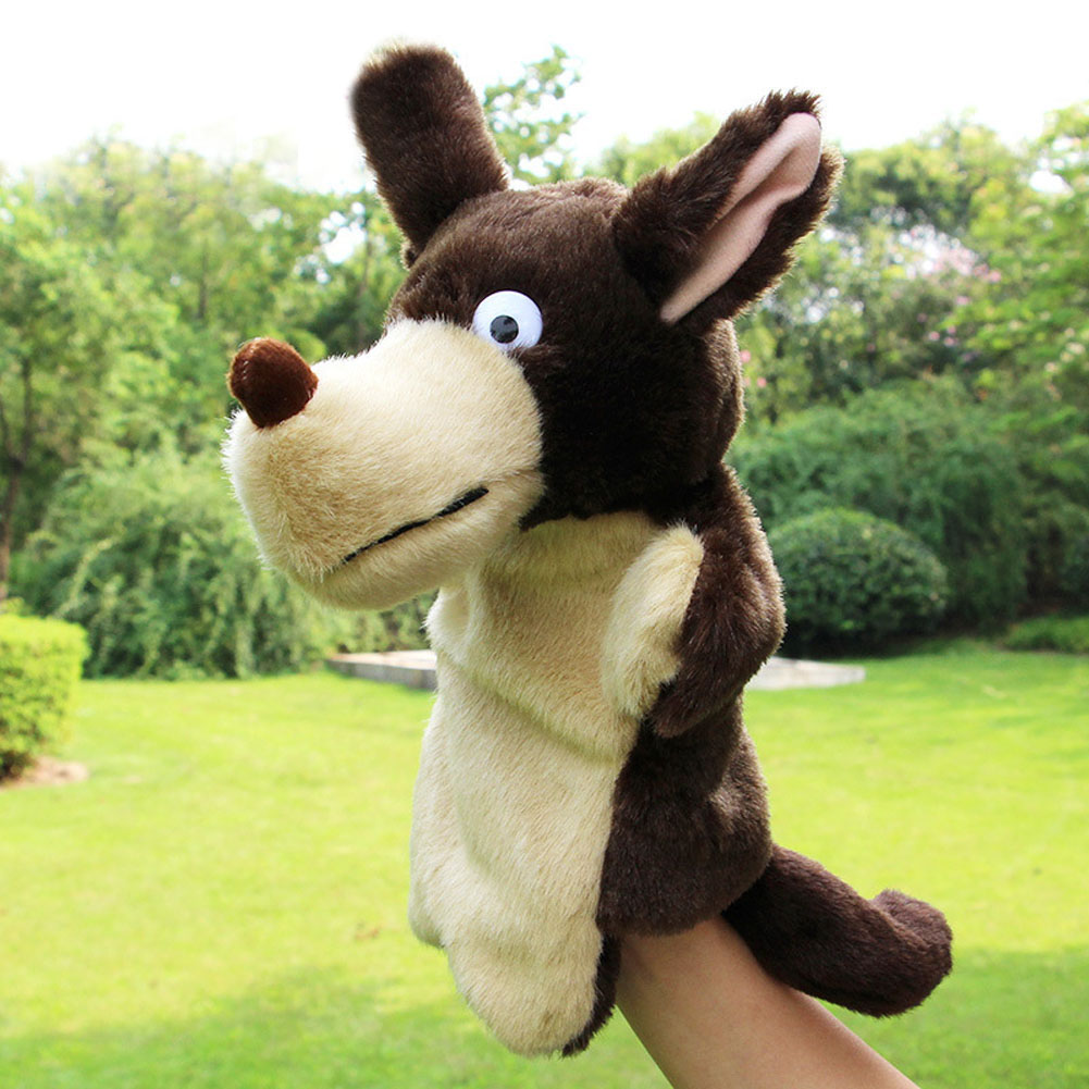 Children's Hand Puppet Toy Cute Animal Plush Soft Toy Wolf Shaped Story Play Game Doll Finger Toy Birthday Gift