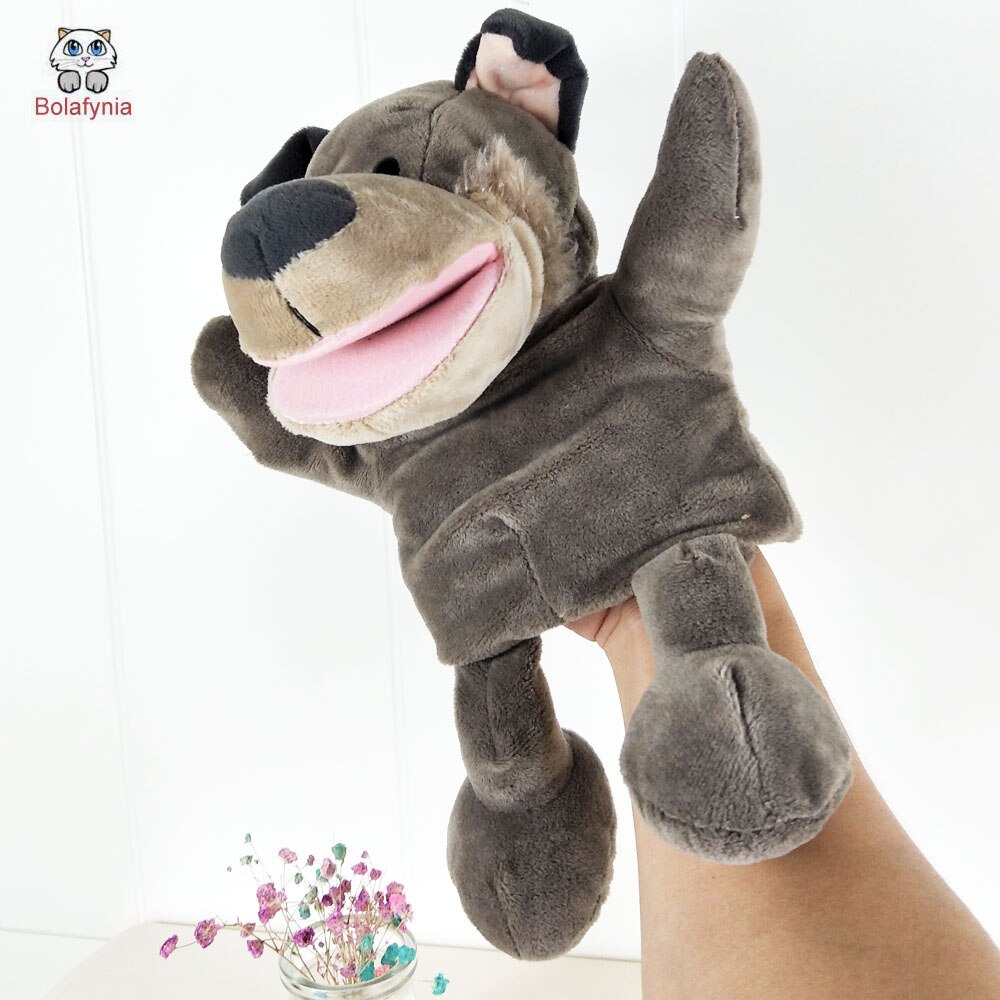 BOLAFYNIA Infant Children Hand Puppet Wolf big mouth animal kids baby plush Stuffed Toy Puppets toys Christmas birthday gift