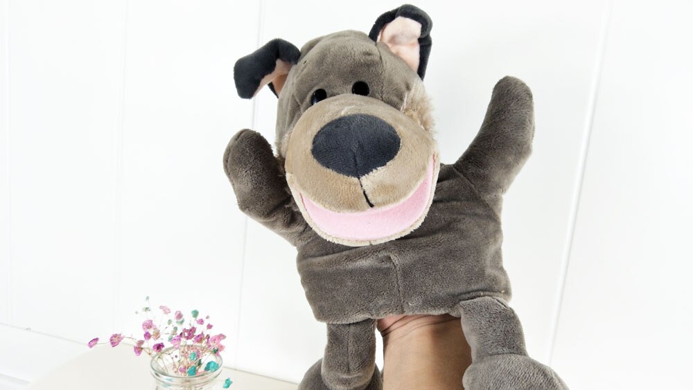BOLAFYNIA Infant Children Hand Puppet Wolf big mouth animal kids baby plush Stuffed Toy Puppets toys Christmas birthday gift