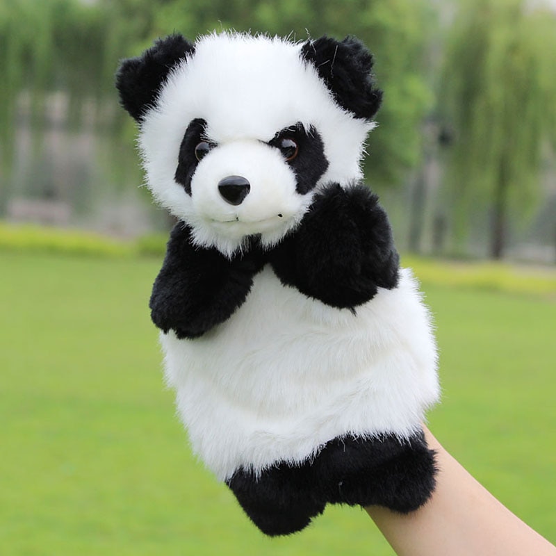 Panda Hand Puppet Baby Kids Plush Doll Educational Toys Preschool Kindergarten 77HD