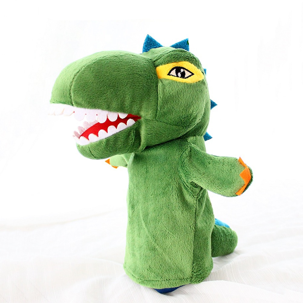 Cartoon Dinosaur Plush Soft Hand Puppet Kids Toddler Pretend Playing Toy Gift New