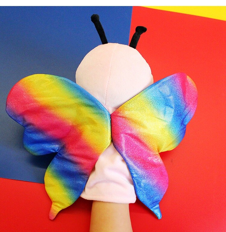 New Beautiful simulation butterfly hand puppet Parent-child early education tool good quality comfortable plush toy kids gift