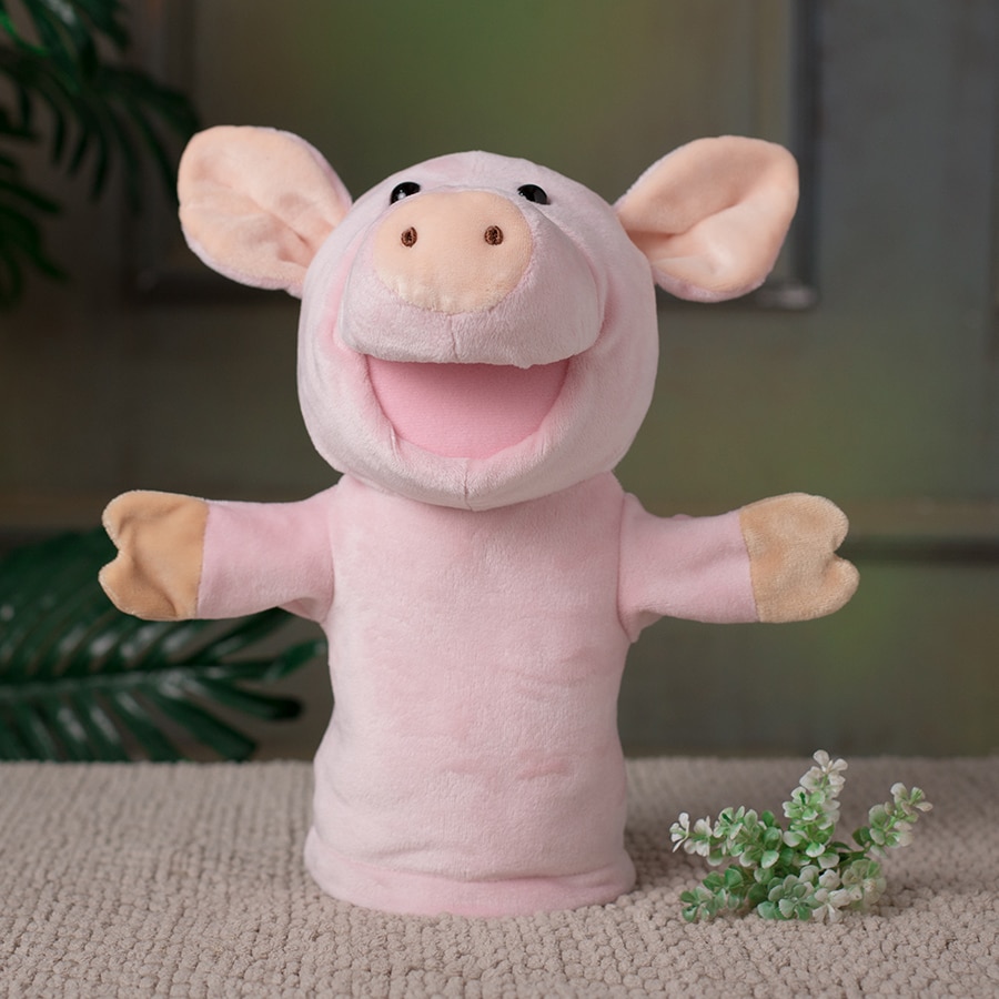 Kawaii Pig Hand Puppets Finger Kids Toys Animals Educational Hand Cartoon Animal Plush Doll Finger Puppets