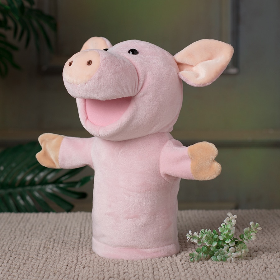 Kawaii Pig Hand Puppets Finger Kids Toys Animals Educational Hand Cartoon Animal Plush Doll Finger Puppets