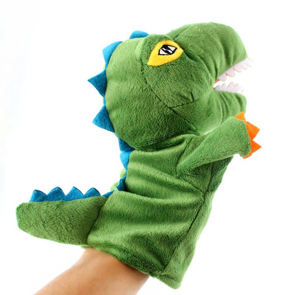 Cartoon Dinosaur Plush Soft Hand Puppet Kids Toddler Pretend Playing Toy Gift Finger Puppets Hand Puppets Tell Story For Kids