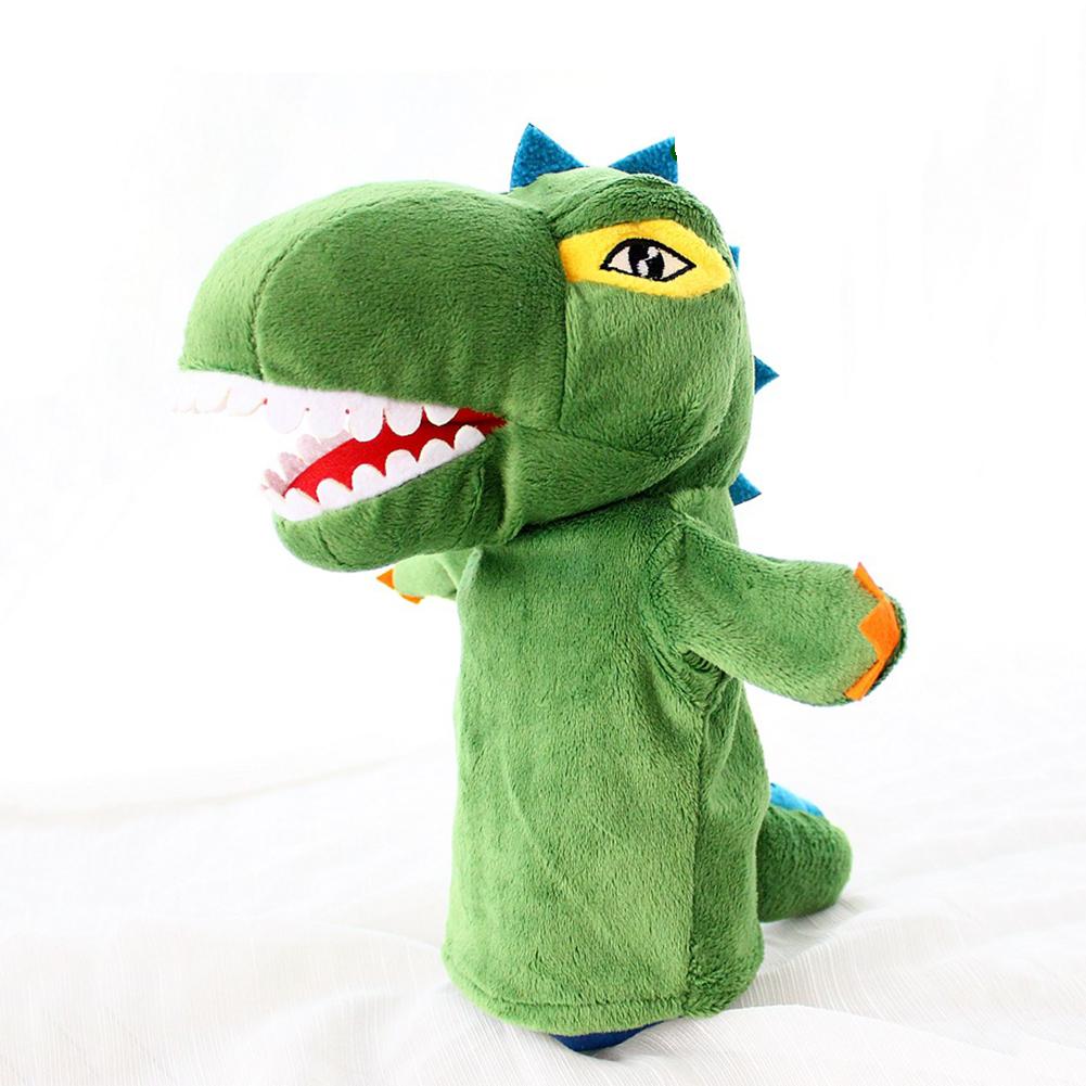 Cartoon Dinosaur Plush Soft Hand Puppet Kids Toddler Pretend Playing Toy Gift Finger Puppets Hand Puppets Tell Story For Kids