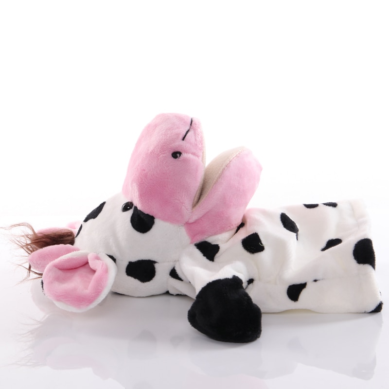 1pcs 25cm Hand Puppet Cow Animal Plush Toys Baby Educational Hand Puppets Story Pretend Playing Dolls for Kids Children Gifts