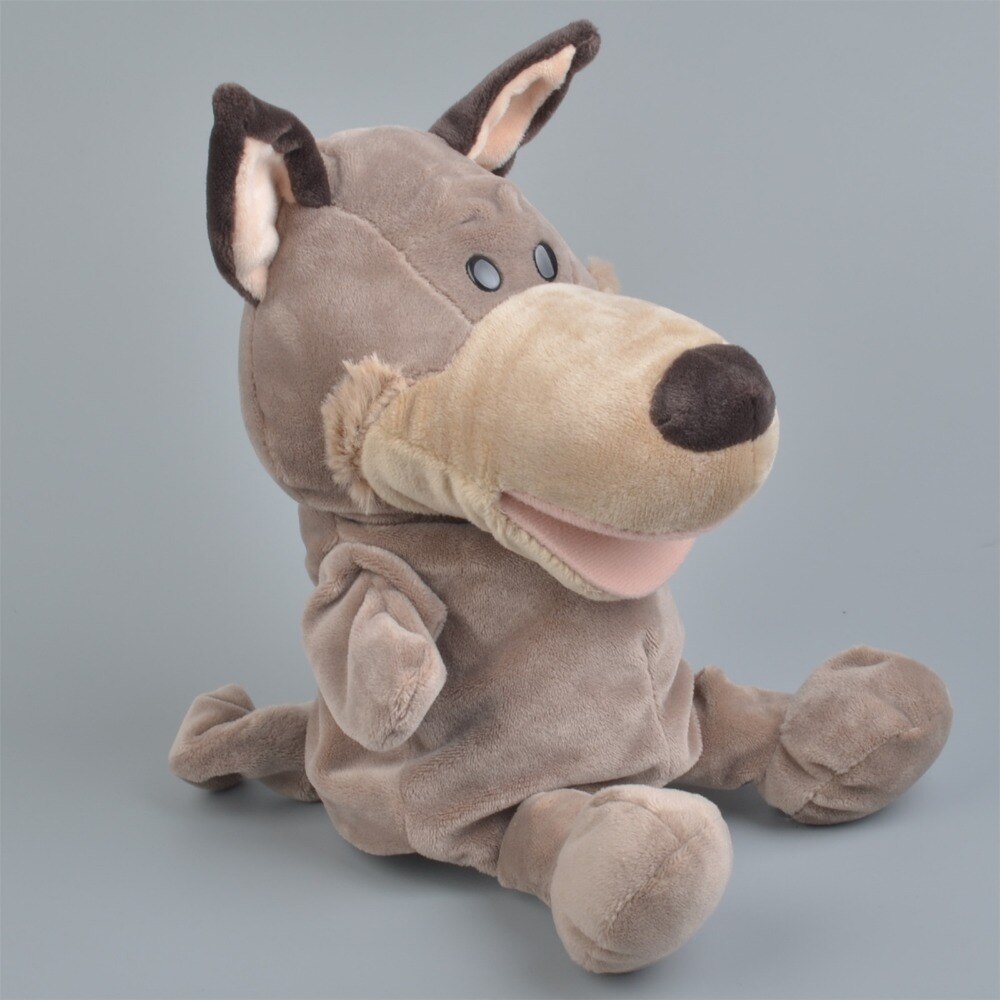 30cm Wild Aniamls Wolf Plush Hand Puppet, Baby Kids Plush Develop Toy Doll Gift Free Shipping