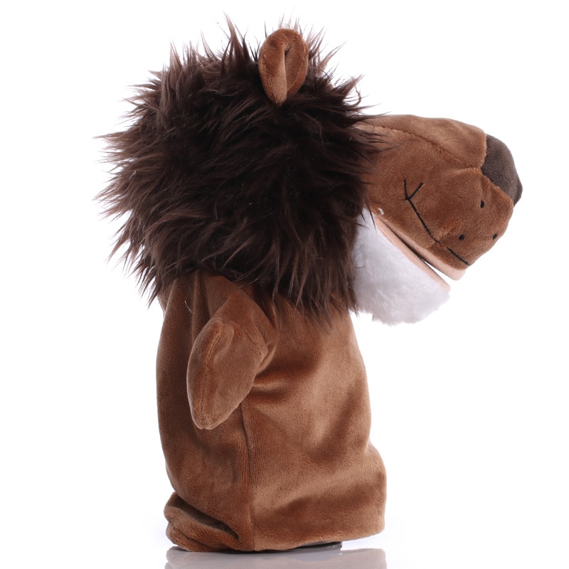 25cm Animal Hand Puppet Lion Plush Toys Baby Educational Hand Puppets Cartoon Pretend Telling Story Doll Toy for Children Kids