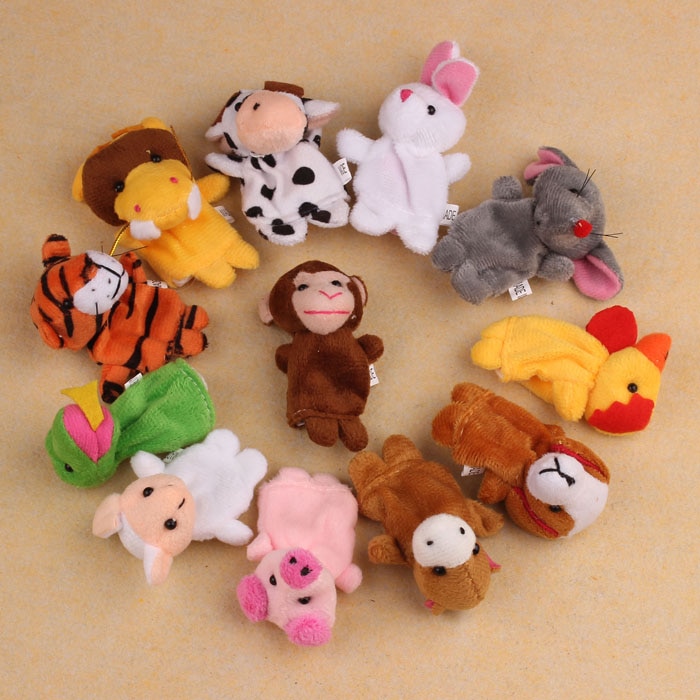 12pc Chinese Zodiac Hand Puppet Doll Cute Whole Body Animal Hand Puppet Plush Toy Interactive Props Parent-child Game Glove Doll