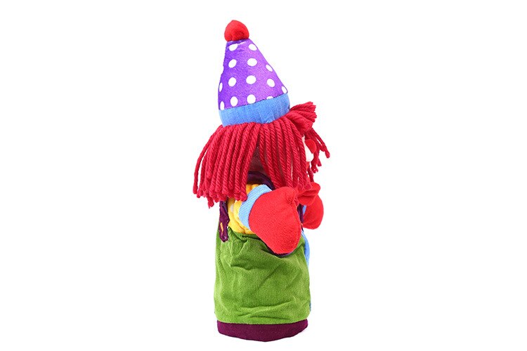 30cm Clown Large Hand Puppet Buffoon Finger Puppets Stuffed Doll on Hand Children Toy for Kids Parent-child Storytelling Props