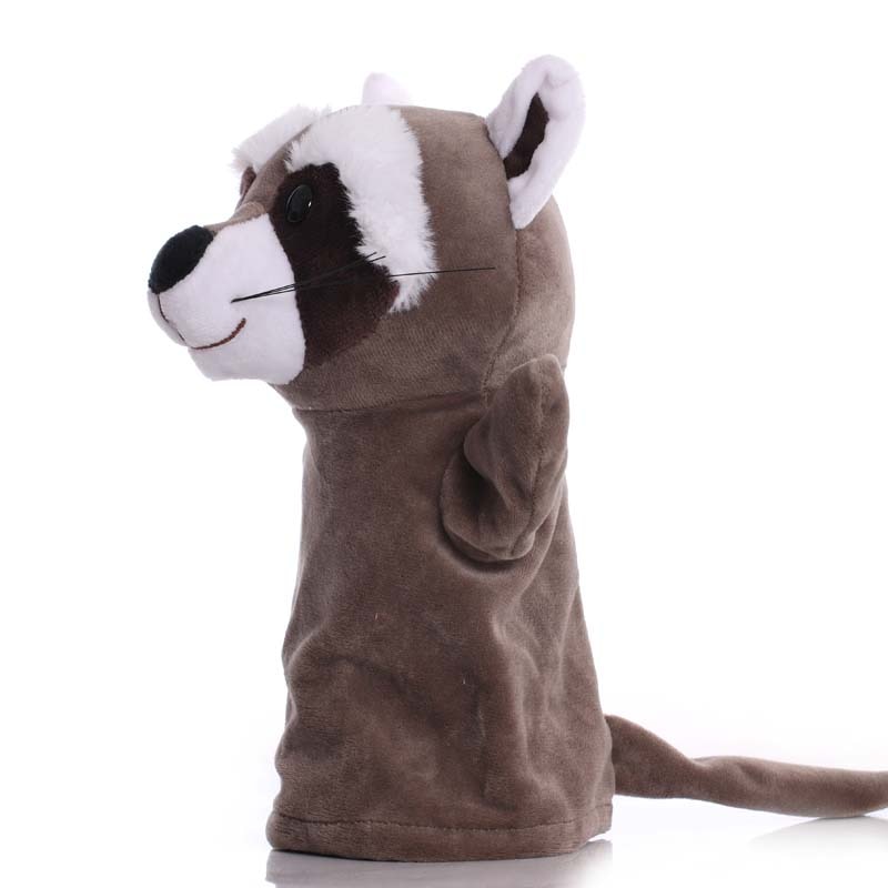 25cm Animal Hand Puppet Cute Raccoon Plush Toys Baby Educational Hand Puppets Story Pretend Playing Dolls for Children Gifts