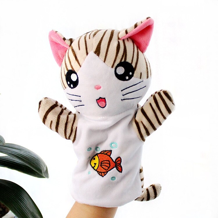 Mouse cat catch mice hand puppet toy animal glove can open mouth fluffy doll cover hand doll kindergarten mouse year mascot