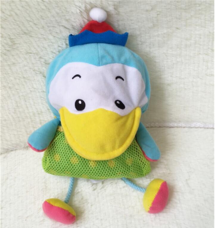 good quality cloth cartoon big mouth duck hand puppet with ring in the foot