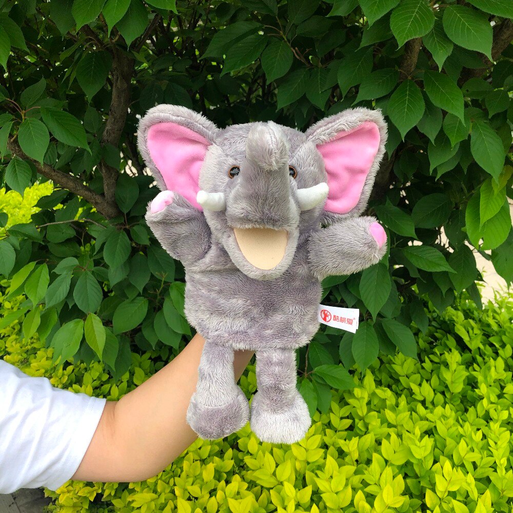 30cm Tiger, lion, elephant, monkey, pike, animal hand puppet early education toy 61 performance mouth move to appease the doll