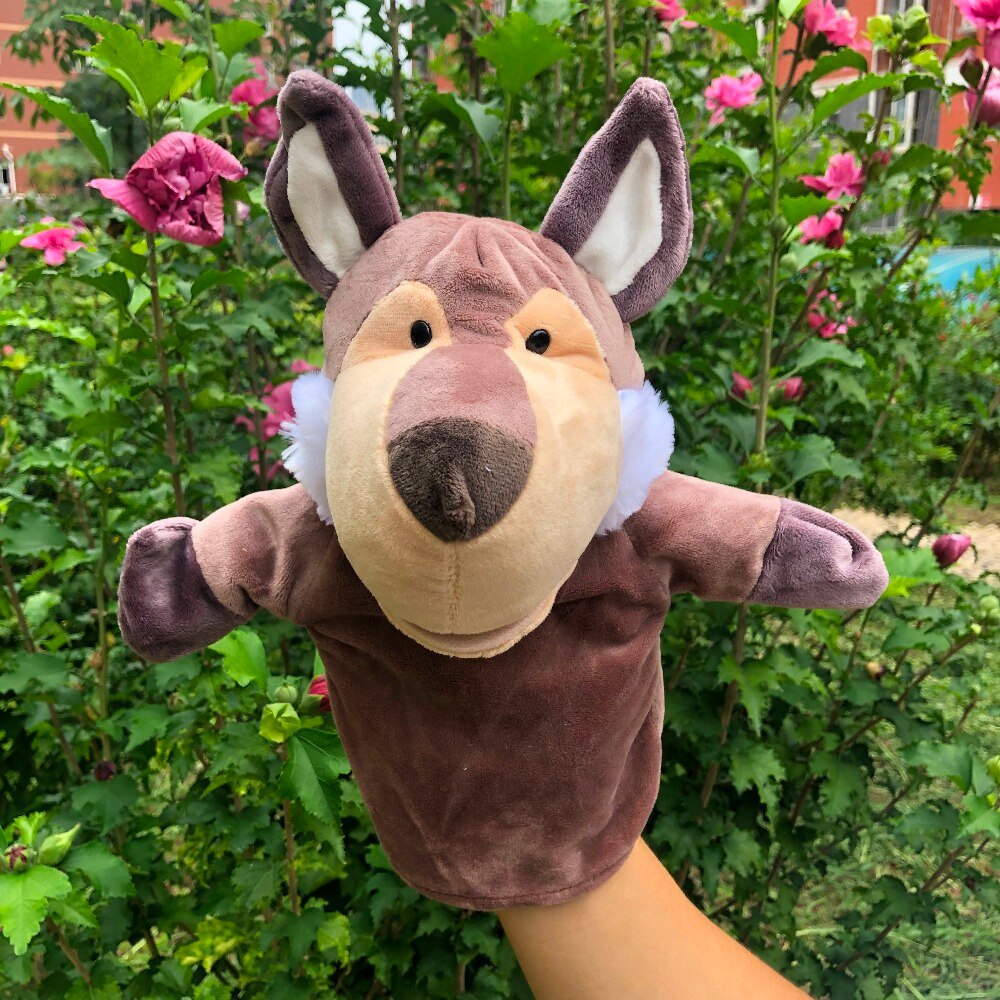 Animal Hand Puppet Lovely Plush Childhood Soft Toy Wolf Shape Story Pretend Playing Dolls Gift Finger Puppets Toy On Hand