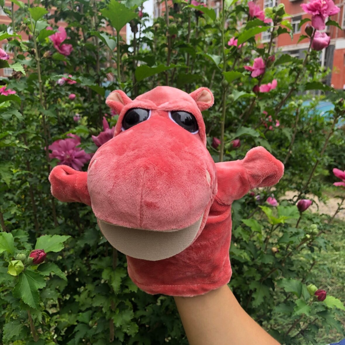 24cm Red Hippo Soft Glove Plush Puppet