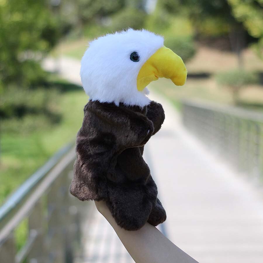 26 cm Eagle Animal Hand Puppets for Kids Cute Cartoon Plush Tell Story Pretend Playing Dolls Gift Toys For Children Parents