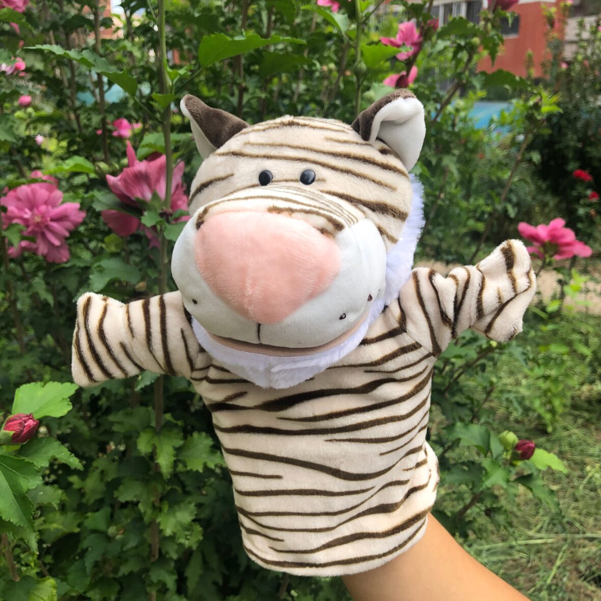 White Tiger Hand Puppet Soft Plush Toy