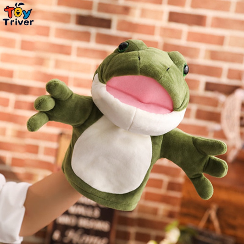 Kawaii Green Frog Hand Puppets Plush Toy Stuffed Doll Baby Kids Children Boy Girls Toys Educational Learning Games Birthday Gift