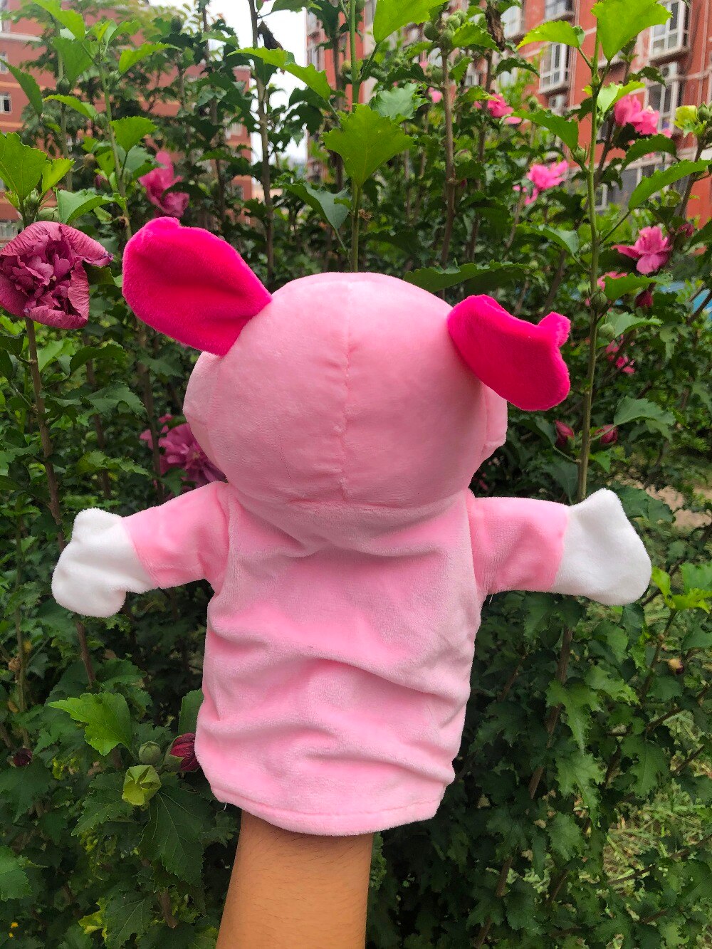 Animal Lovely Pink Pig Hand Puppet Soft Plush Baby Funny Kids Strange Child Educational Gentle Doll Plush Toy Warmth Property