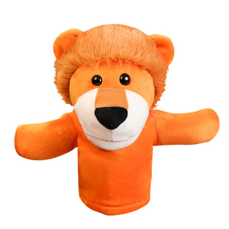 Hand Puppet Doll Cartoon Lion Cow Monkey Dog Elephant Toys Stuffed Plush animal Toy